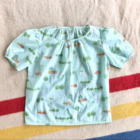 True Vintage handmade voile blouse and skirt matching 2pc set - Picture 4 of 11